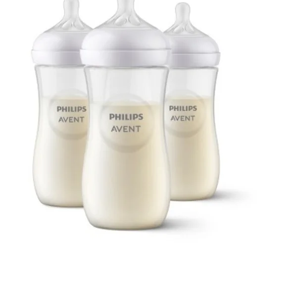 Philips Avent Natural Baby Bottles - White/Cream (3 Pack) - Picture 1 of 4